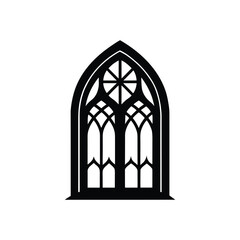 Elegant Gothic Window Vector Pack with Unique Patterns on White Background