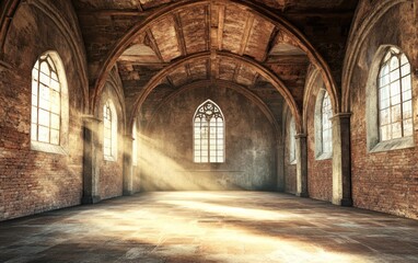 Fototapeta premium Dramatic Vaulted Ceiling in an Old Church Interior