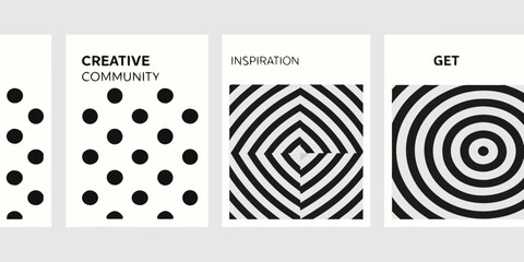 Modern graphic design with abstract patterns and text