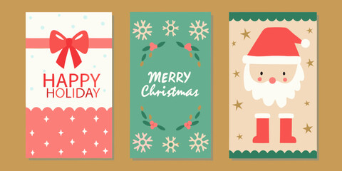 Cute christmas and holiday greeting cards collection