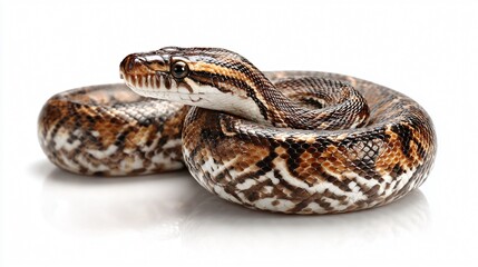 Obraz premium Elegant Snake on White Background - Professional Wildlife Photography