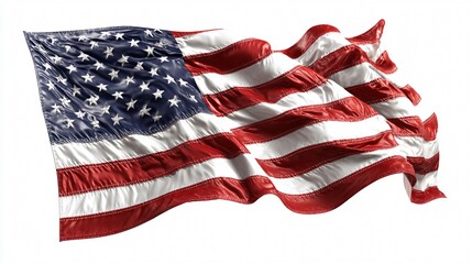 Obraz premium USA National Flag Isolated on White Background - Patriotic American Symbol