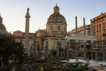Renaissance church in the ancient forum of Rome