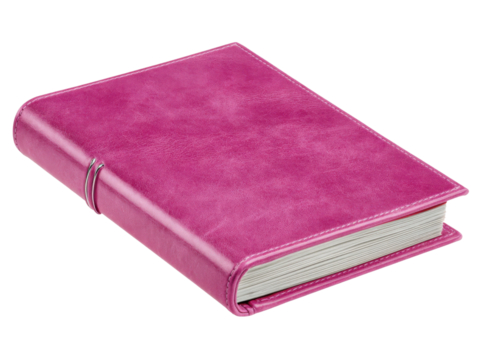 Creative writing inspiration pink notebook in a cozy workspace