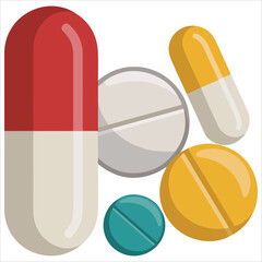 Pharmaceutical tablet vector graphic isolated plain