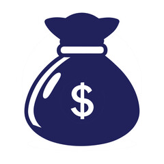 Money bag icon with dollar sign representing wealth and finance