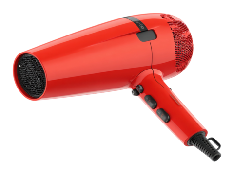 Hair drying action home bathroom product photography indoor close-up