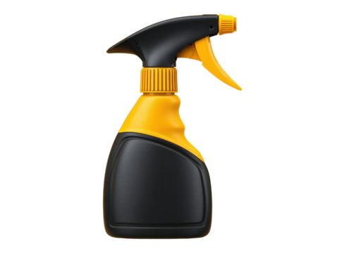 Cleaning action with spray bottle in home environment close-up view