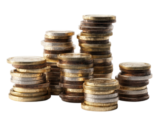 Counting coins for financial growth home office stock photo bright