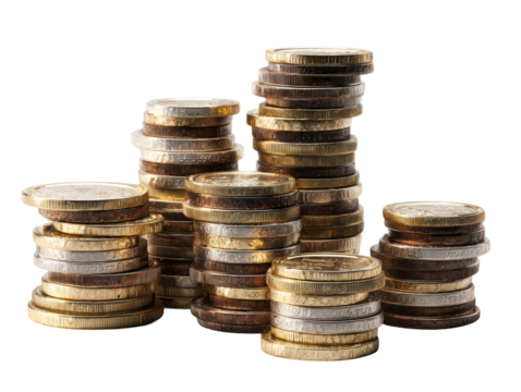 Counting coins for financial growth home office stock photo bright