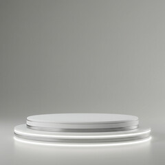 empty white plate podium stage