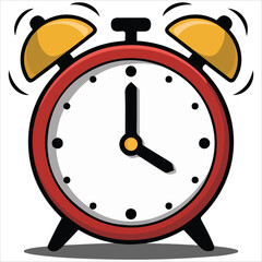 Wake up timer flat vector graphic isolated