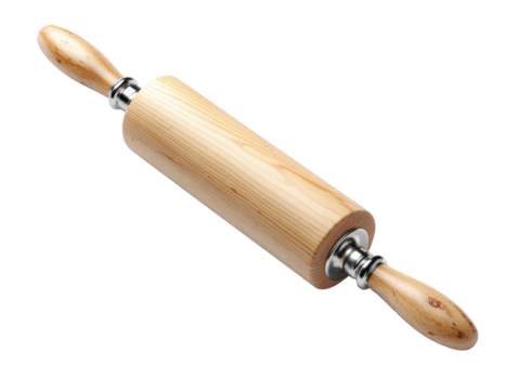 Baking dough preparation with rolling pin in kitchen food concept