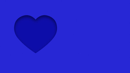 Blue textured canvas background with heart shape cutout