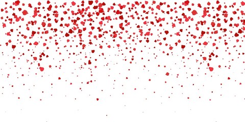 Red rose petals falling on transparent background	
