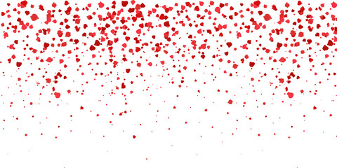 Red rose petals falling on transparent background	