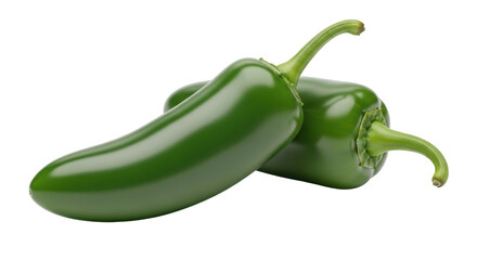 Isolated Green Jalapeno Peppers