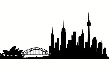Naklejka premium skyline silhouette of Sydney