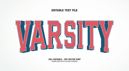Varsity classic font. Varsity sport font in American style for football baseball or basketball logos and t-shirt. Athletic department typeface varsity style font. Vector
