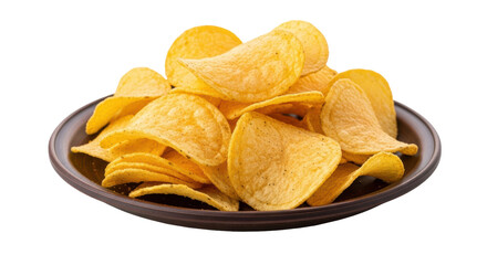 Isolated Potato Chips in Bowl