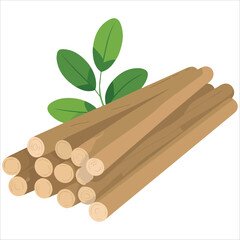 Medicinal herb with leaves vector graphic white