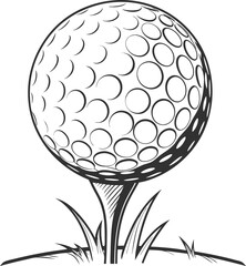 vector illustration of a golf ball
