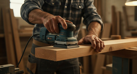 arpenter Sanding Wood.