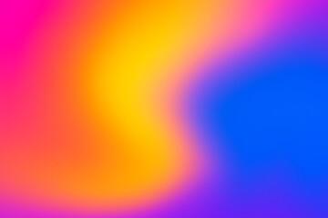 Abstract gradient background with a vibrant blend of pink, yellow, orange, blue, and purple. This modern blurred design is perfect for wallpapers, posters, presentations, social media,