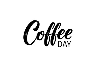 Elegant calligraphy for coffee day celebration
