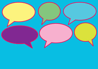 set of colorful speech bubbles