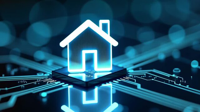 Smart home control panel, automation interface, system integration. Digital lifestyle. Sensors enable efficient management. Interface streamlines household operations. Connectivity enhances user