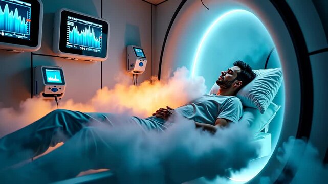 Oxygen therapy, hyperbaric chamber, medical treatment. Health improvement. Capillaries constrict under low pressure. Vein elasticity enhances oxygen delivery. Cardiovascular efficiency supports organ