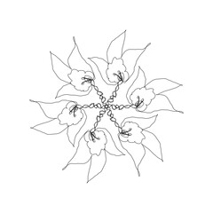 Flower Vine Star. PomPoms. Flower Star Design. 