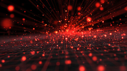 Firewall Grid Repelling Incoming Red Particles