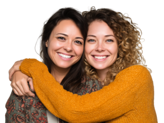 Happy Diverse Women Embracing, Close-up Portrait, Friendship, Sisterhood