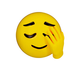 Yellow emoticon face palm fail mistake oops regret shame