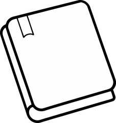 Outlined Diary with Bookmark Ribbon for Writing, Journaling, and Stationery Design