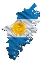 Uruguay map outline with flag, national symbol, celebration.