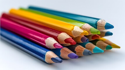 Fototapeta premium Close-up of a colorful assortment of pencils.