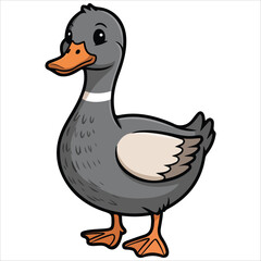 Cute funny baby goose vector graphic white background
