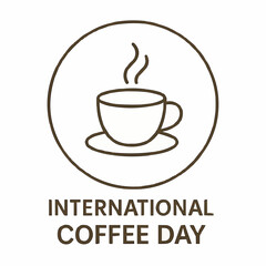 Coffee cup icon with steam symbolizing International Coffee Day  