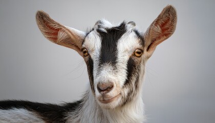 Fototapeta premium cute goat with expressive eyes and floppy ears on a neutral background