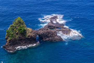 Natural rock arch in the Atlantic Ocean, Madeira Island, Portugal