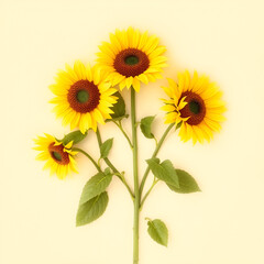 Obraz premium sunflowers on beige background