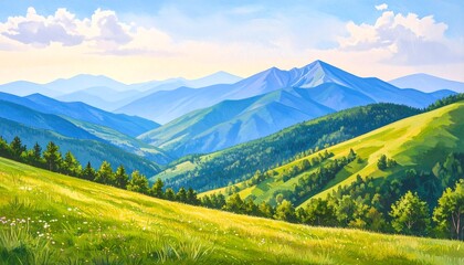 Obraz premium Mountain landscape, vibrant colors (1)