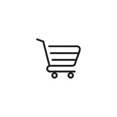 Shopping cart icon silhouette isolated on white background