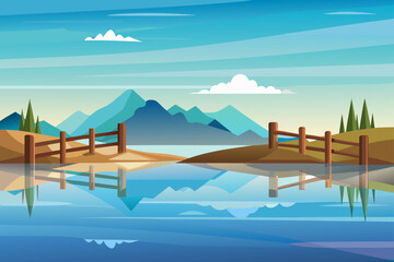 Clean Vector Illustration of a Minimalist Wooden Fence