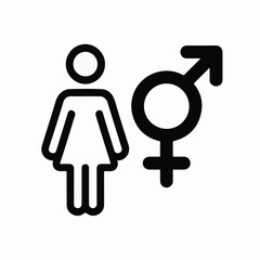 Simple gender equality icon representing inclusivity and diversity, promoting balance and equal rights for men and women in society