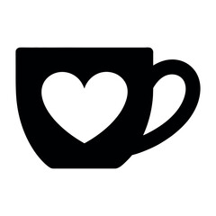 Black coffee cup with symbol
