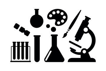 Science and Art Supplies Black Icons microscope test tube